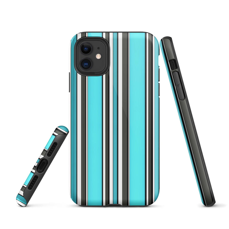 Load image into Gallery viewer, Colorful White Black Blue iPhone Case Double Layer Impact Resistant Tough 3D Wrap Matte or Glossy Finish CREATIVETECH
