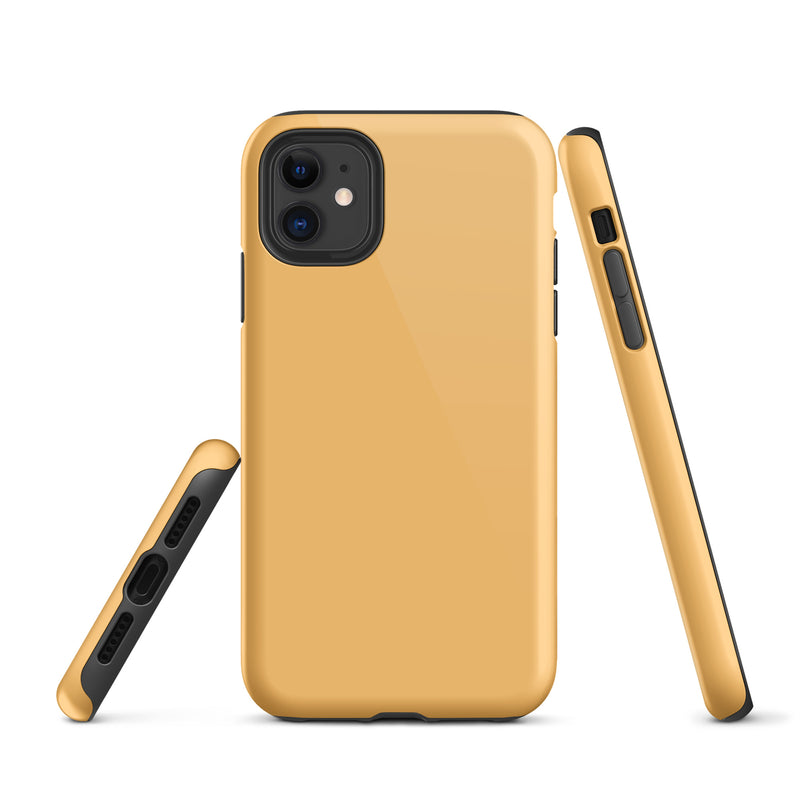 Load image into Gallery viewer, Chardonnay Yellow Orange iPhone Case Hardshell 3D Wrap Thermal Plain Color CREATIVETECH