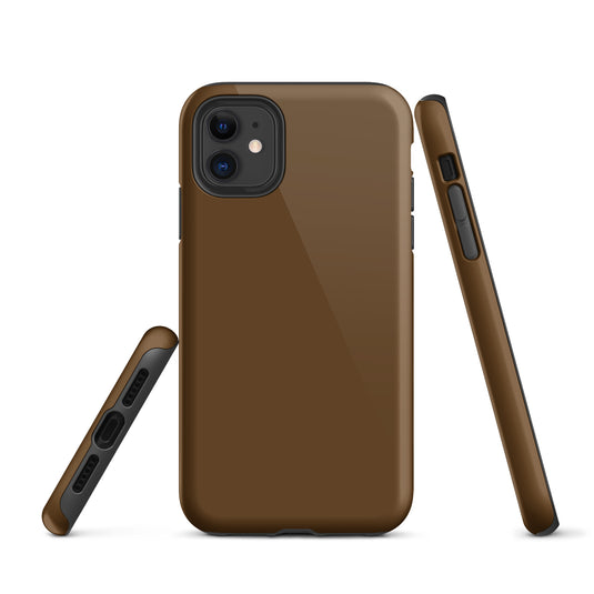 Brown iPhone Case Hardshell 3D Wrap Thermal Plain Color CREATIVETECH