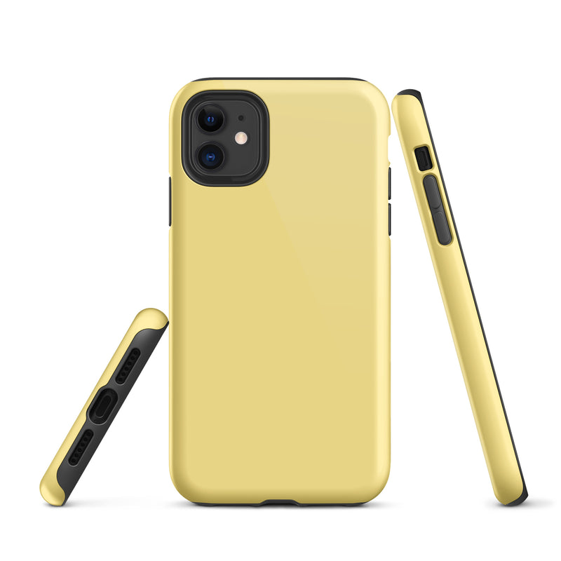 Load image into Gallery viewer, Vis Vis Yellow iPhone Case Hardshell 3D Wrap Thermal Plain Color CREATIVETECH