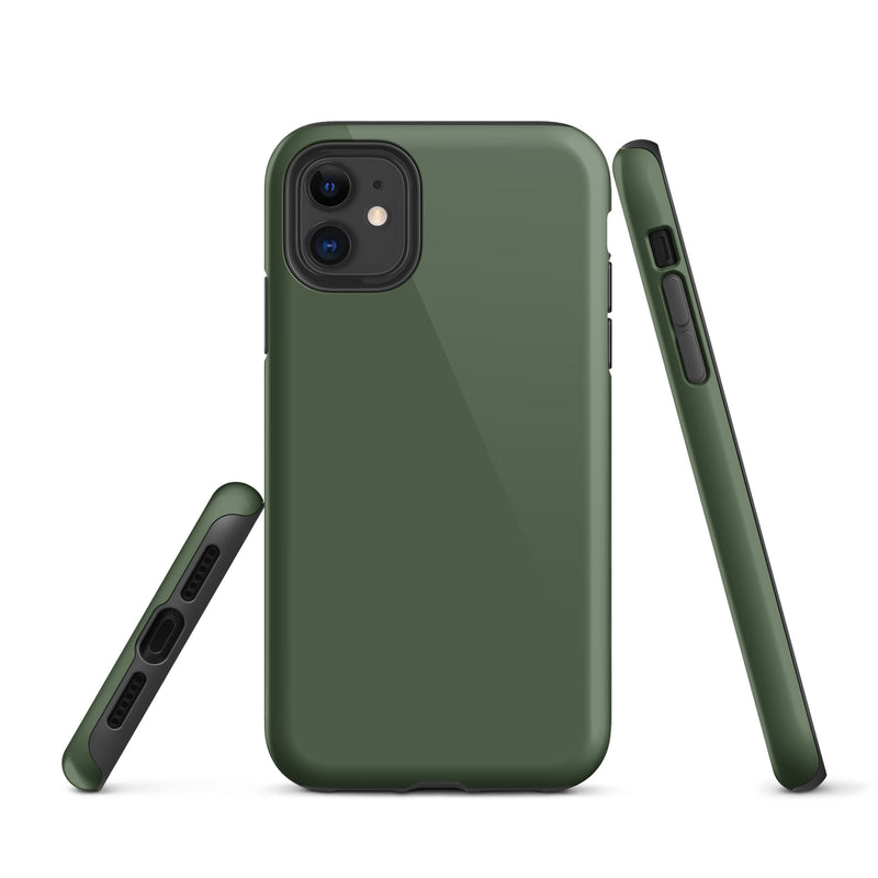Load image into Gallery viewer, Deep Sage Green iPhone Case Hardshell 3D Wrap Thermal Plain Color CREATIVETECH
