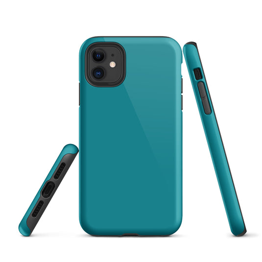 Eastern Blue iPhone Case Hardshell 3D Wrap Thermal Plain Color CREATIVETECH