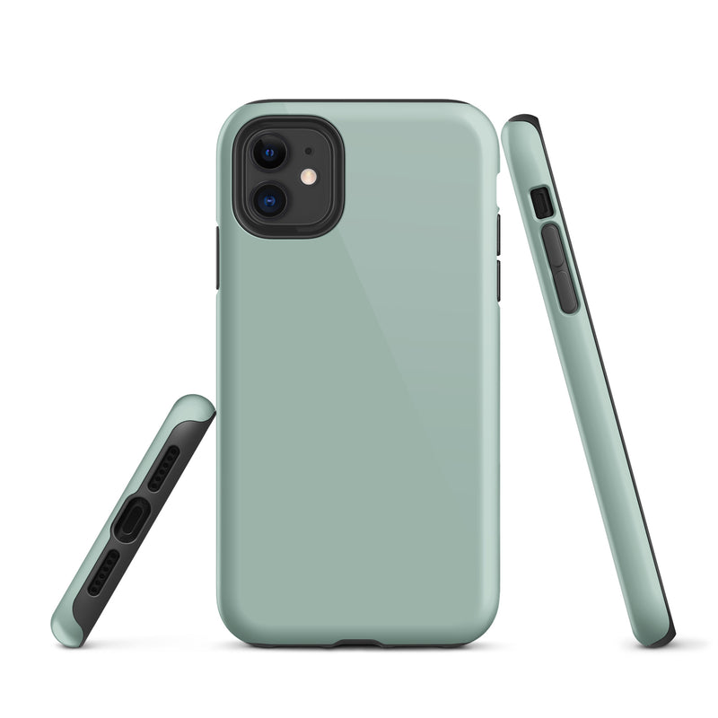 Load image into Gallery viewer, Opal Green Blue iPhone Case Hardshell 3D Wrap Thermal Plain Color CREATIVETECH