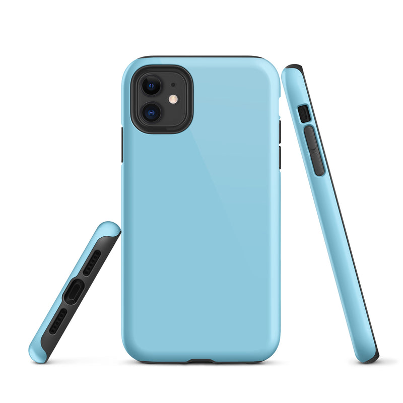 Load image into Gallery viewer, Columbia Blue iPhone Case Hardshell 3D Wrap Thermal Plain Color CREATIVETECH