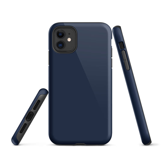 Navy Blue iPhone Case Hardshell 3D Wrap Thermal Plain Color CREATIVETECH