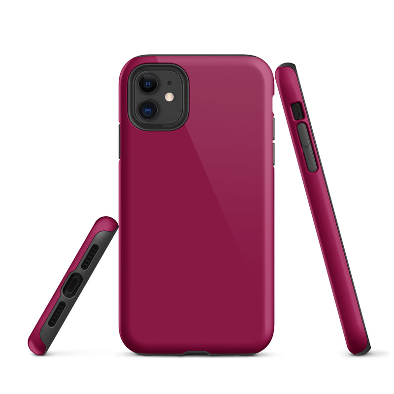 Load image into Gallery viewer, Light Burgundy Red iPhone Case Hardshell 3D Wrap Thermal Plain Color CREATIVETECH
