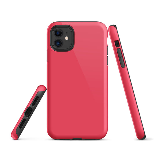 Radical Red iPhone Case Hardshell 3D Wrap Thermal Plain Color CREATIVETECH