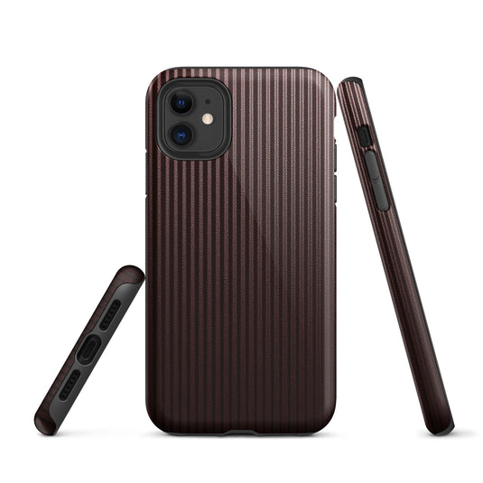 Dark Red Striped iPhone Case Hardshell 3D Wrap Thermal CREATIVETECH