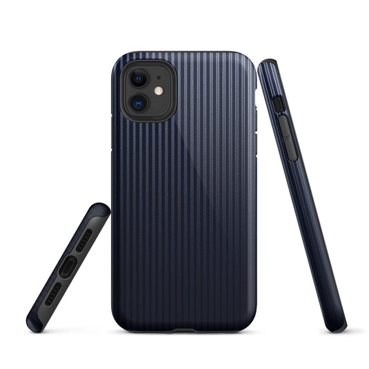 Dark Blue Striped iPhone Case Hardshell 3D Wrap Thermal CREATIVETECH