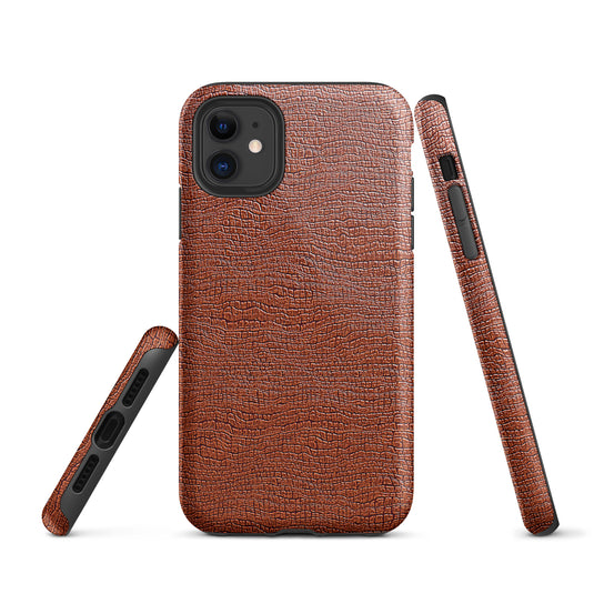 Exotic Brown Leather iPhone Case Hardshell 3D Wrap Thermal CREATIVETECH