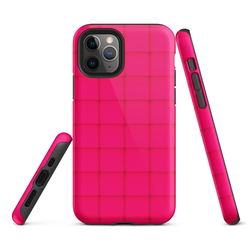Load image into Gallery viewer, Squishy Pink Red Cubic Colorful iPhone Case Double Layer Impact Resistant Tough 3D Wrap Matte or Glossy Finish CREATIVETECH