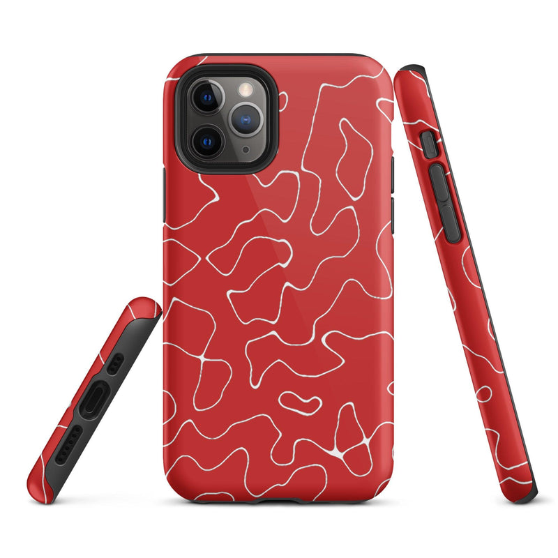 Load image into Gallery viewer, Organic Red Colorful Hardshell iPhone Case Double Layer Impact Resistant Tough 3D Wrap Matte or Glossy Finish CREATIVETECH
