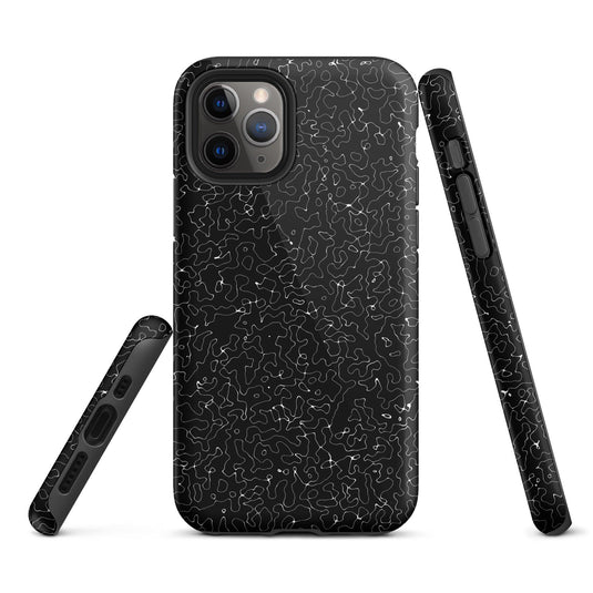 Black White Pattern Colorful Hardshell iPhone Case Double Layer Impact Resistant Tough 3D Wrap Matte or Glossy Finish CREATIVETECH