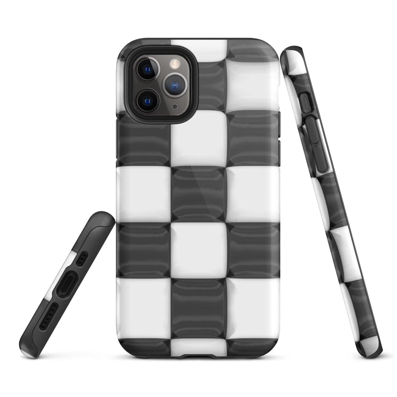 Load image into Gallery viewer, Classic Black White Chess Board Colorful Hardshell iPhone Case Double Layer Impact Resistant Tough 3D Wrap CREATIVETECH