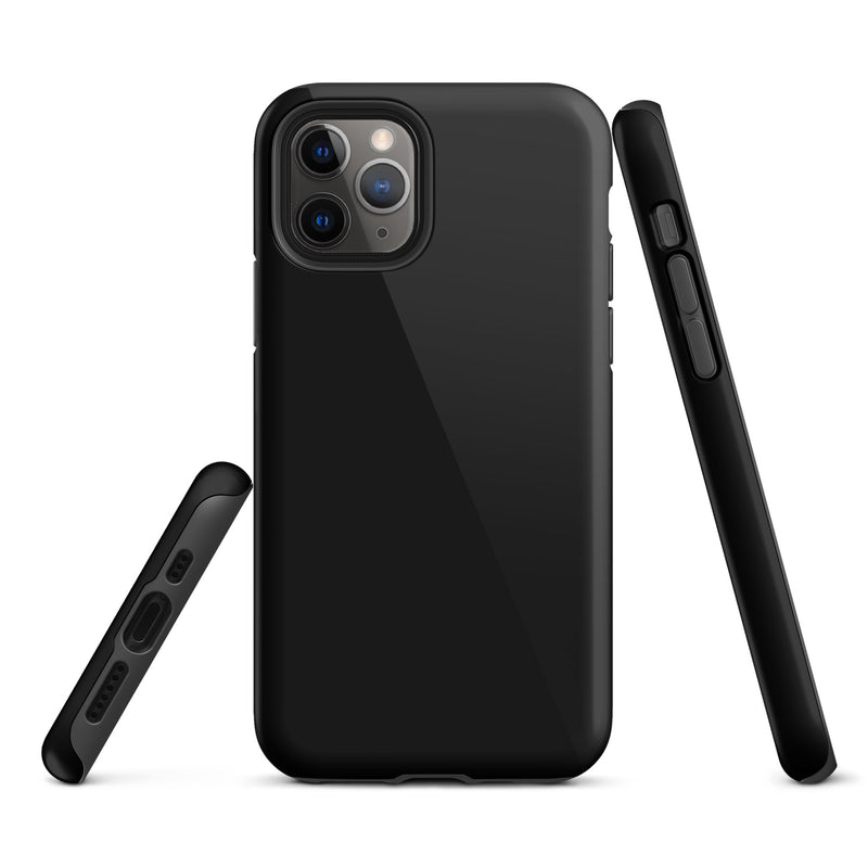 Load image into Gallery viewer, Plain Color Black Double Layer iPhone Case 3D Wrap CREATIVETECH