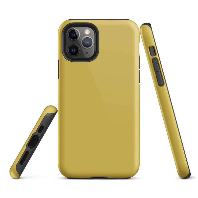 Load image into Gallery viewer, Old Gold Yellow iPhone Case Hardshell 3D Wrap Thermal Plain Color CREATIVETECH
