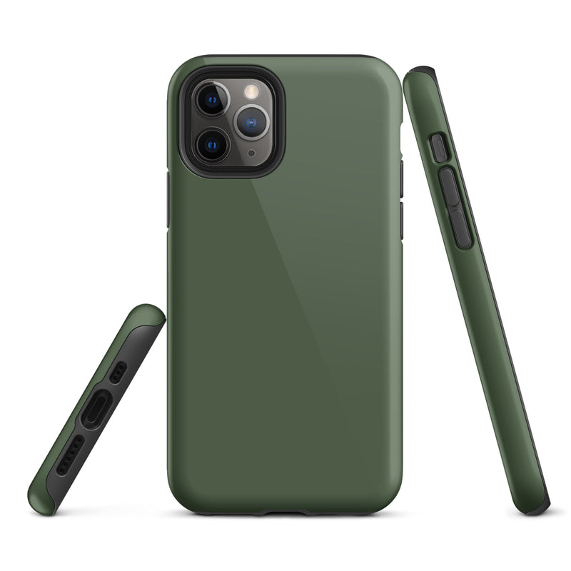 Load image into Gallery viewer, Deep Sage Green iPhone Case Hardshell 3D Wrap Thermal Plain Color CREATIVETECH