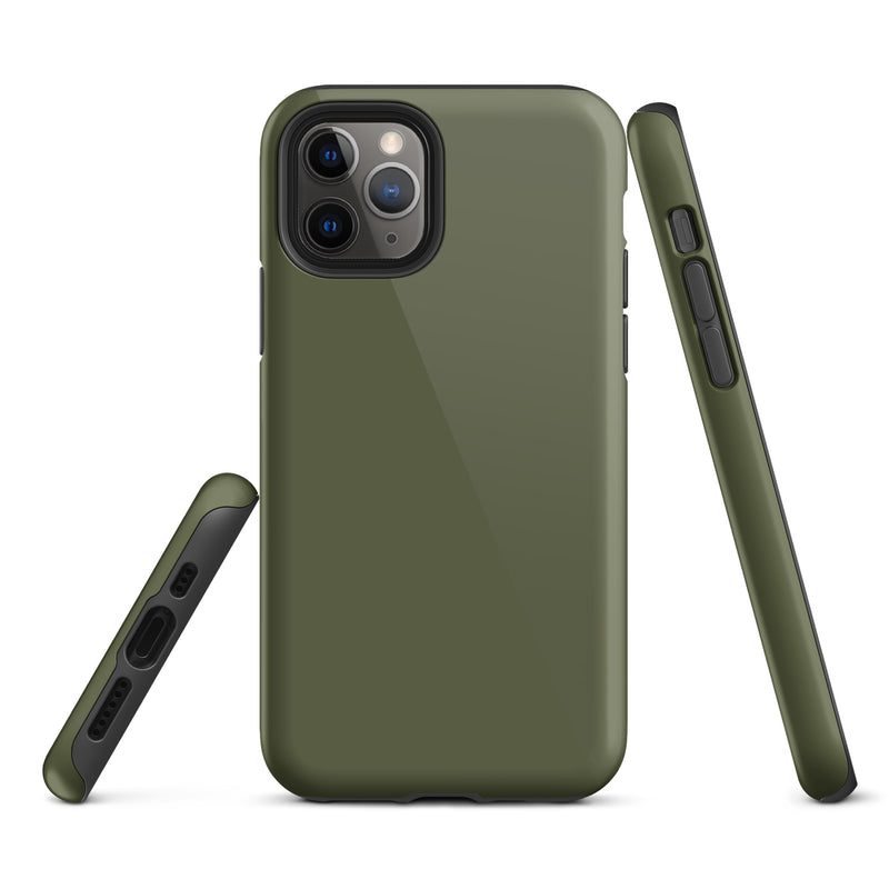 Load image into Gallery viewer, Saratoga Green iPhone Case Hardshell 3D Wrap Thermal Plain Color CREATIVETECH