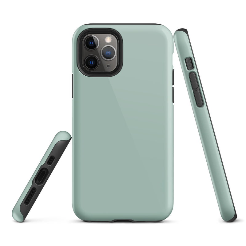 Load image into Gallery viewer, Opal Green Blue iPhone Case Hardshell 3D Wrap Thermal Plain Color CREATIVETECH