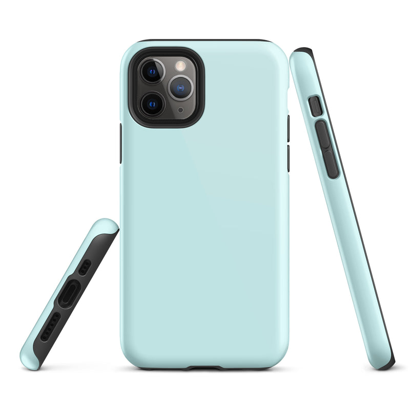 Load image into Gallery viewer, Light Cyan Blue iPhone Case Hardshell 3D Wrap Thermal Plain Color CREATIVETECH