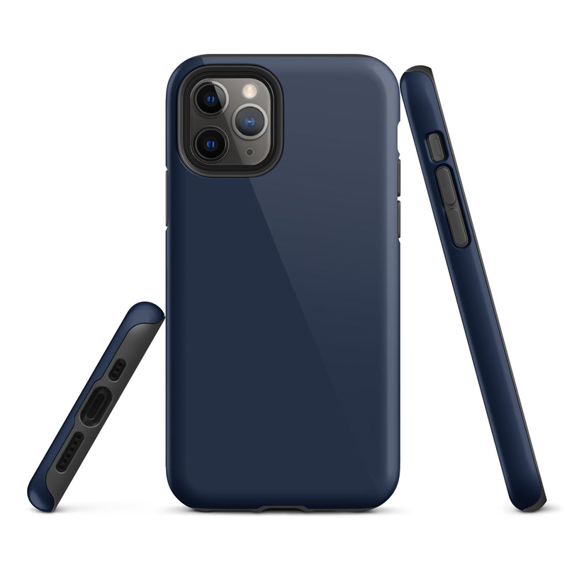 Load image into Gallery viewer, Navy Blue iPhone Case Hardshell 3D Wrap Thermal Plain Color CREATIVETECH