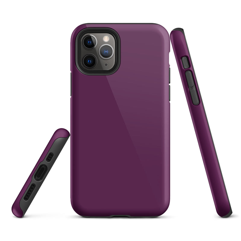 Load image into Gallery viewer, Tyrian Purple iPhone Case Hardshell 3D Wrap Thermal Plain Color CREATIVETECH