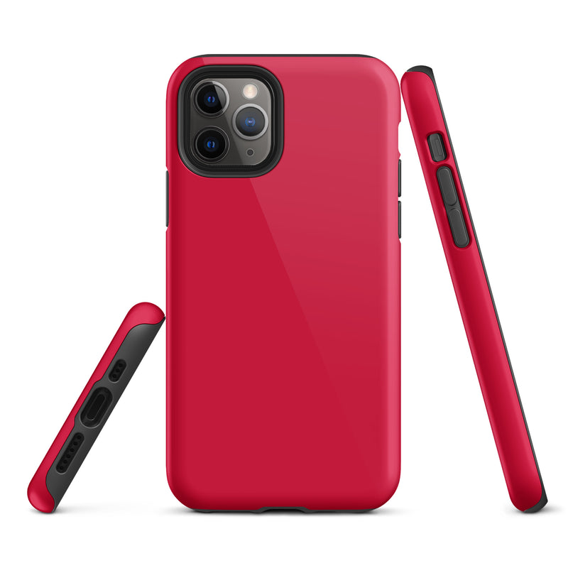 Load image into Gallery viewer, Crimson Red iPhone Case Hardshell 3D Wrap Thermal Plain Color CREATIVETECH