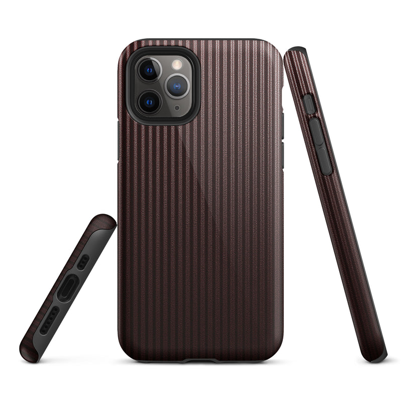 Load image into Gallery viewer, Dark Red Striped iPhone Case Hardshell 3D Wrap Thermal CREATIVETECH