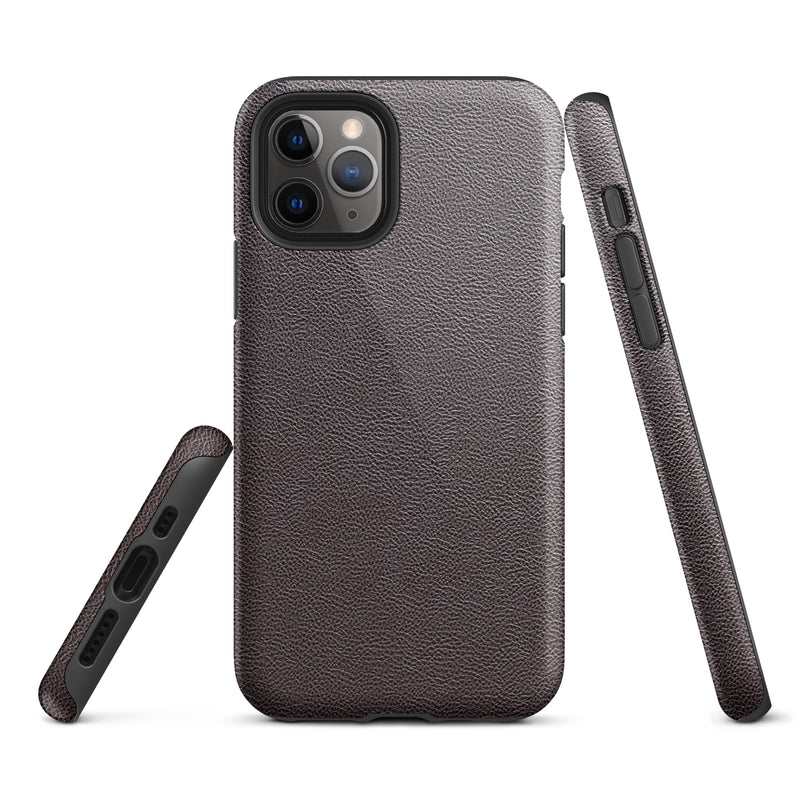 Load image into Gallery viewer, Dark Brown Leather iPhone Case Hardshell 3D Wrap Thermal CREATIVETECH