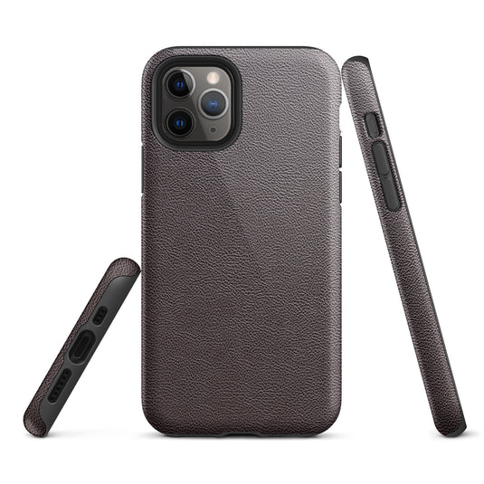Dark Brown Leather iPhone Case Hardshell 3D Wrap Thermal CREATIVETECH