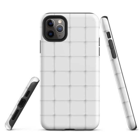 Squishy White Cubic Colorful iPhone Case Double Layer Impact Resistant Tough 3D Wrap Matte or Glossy Finish CREATIVETECH