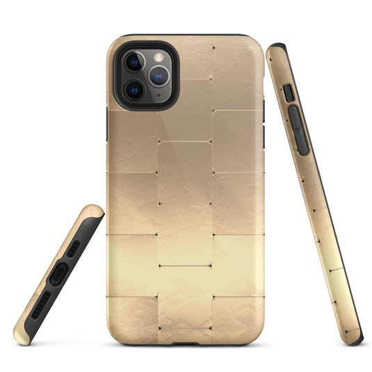 Gold Metal iPhone Case Double Layer Impact Resistant Tough 3D Wrap Matte or Glossy Finish CREATIVETECH