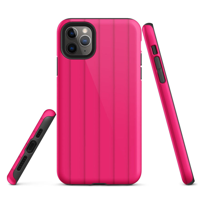 Load image into Gallery viewer, Berry Red Pink Ribbed Colorful iPhone Case Double Layer Impact Resistant Tough 3D Wrap Matte or Glossy Finish CREATIVETECH