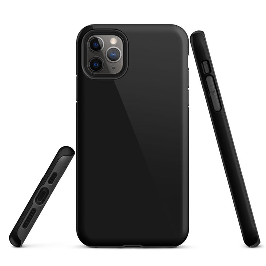Plain Color Black Double Layer iPhone Case 3D Wrap CREATIVETECH