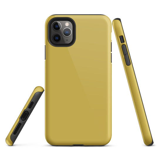 Old Gold Yellow iPhone Case Hardshell 3D Wrap Thermal Plain Color CREATIVETECH