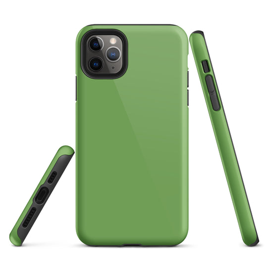 Green iPhone Case Hardshell 3D Wrap Thermal Plain Color CREATIVETECH