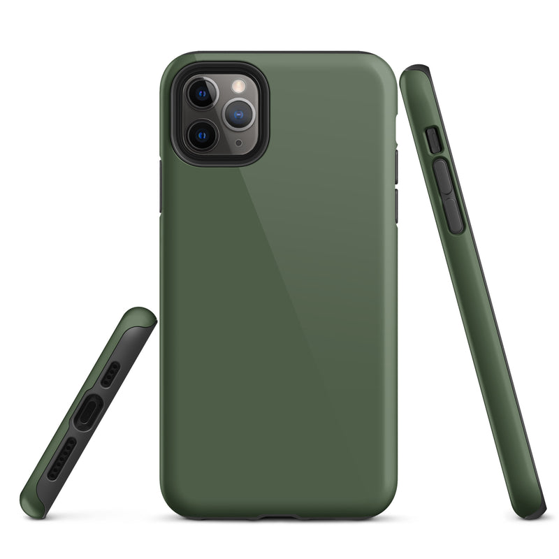 Load image into Gallery viewer, Deep Sage Green iPhone Case Hardshell 3D Wrap Thermal Plain Color CREATIVETECH
