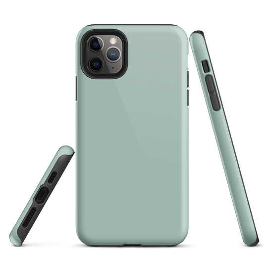 Opal Green Blue iPhone Case Hardshell 3D Wrap Thermal Plain Color CREATIVETECH