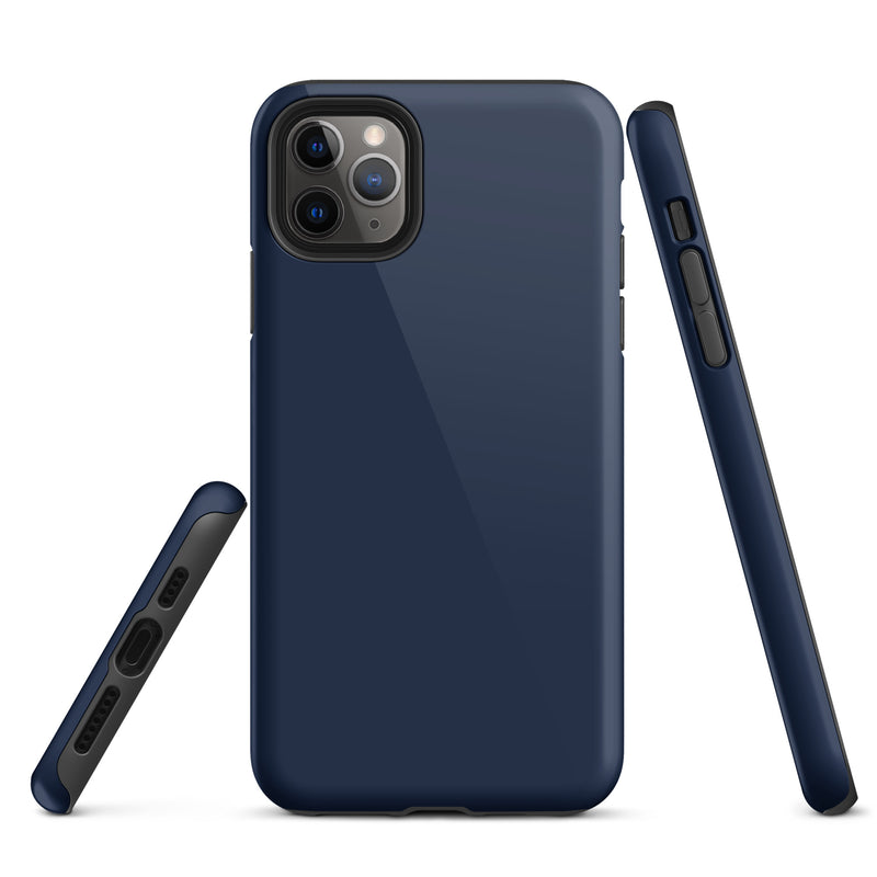 Load image into Gallery viewer, Navy Blue iPhone Case Hardshell 3D Wrap Thermal Plain Color CREATIVETECH