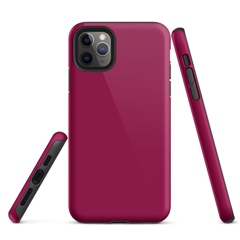 Load image into Gallery viewer, Light Burgundy Red iPhone Case Hardshell 3D Wrap Thermal Plain Color CREATIVETECH