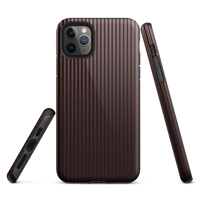 Load image into Gallery viewer, Dark Red Striped iPhone Case Hardshell 3D Wrap Thermal CREATIVETECH