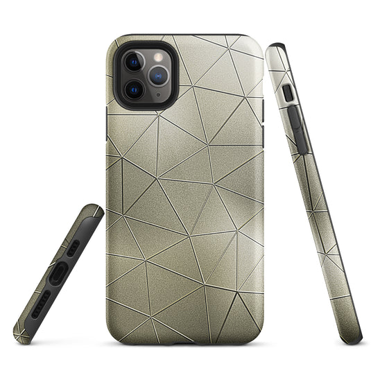 Golden Polygon Metal iPhone Case Hardshell 3D Wrap Thermal CREATIVETECH