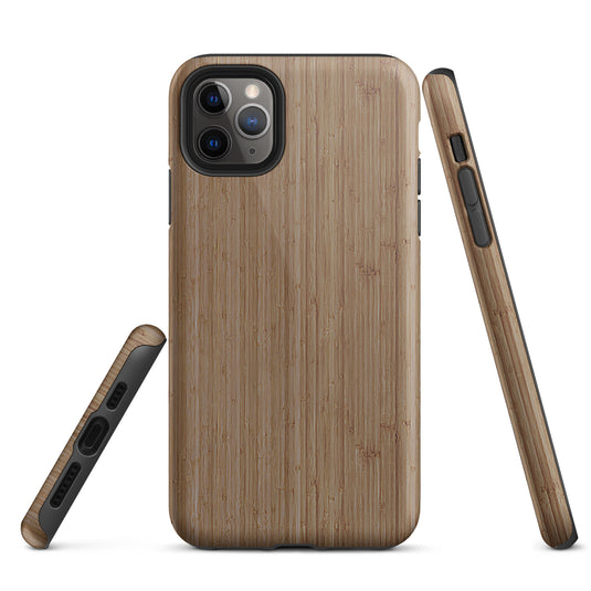 Brown Bamboo Wood iPhone Case Hardshell 3D Wrap Thermal CREATIVETECH