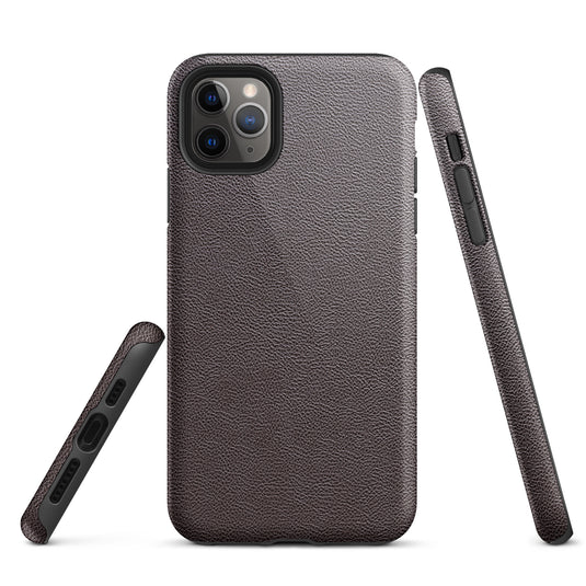 Dark Brown Leather iPhone Case Hardshell 3D Wrap Thermal CREATIVETECH