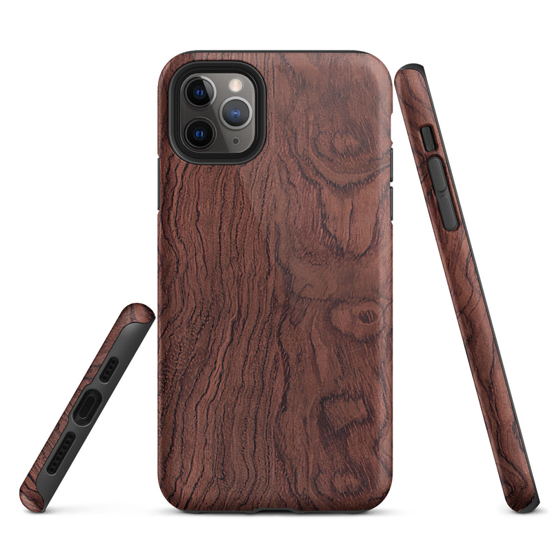 Load image into Gallery viewer, Bubinga Brown Wood iPhone Case Hardshell 3D Wrap Thermal CREATIVETECH
