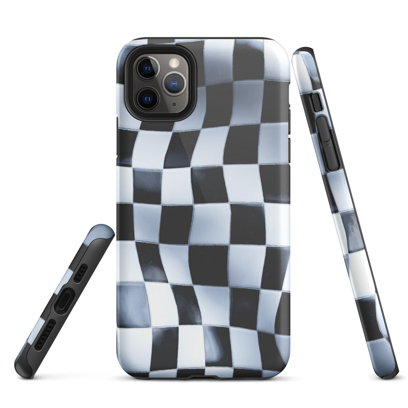 Load image into Gallery viewer, Wavy Chess Wall iPhone Case Hardshell 3D Wrap Thermal CREATIVETECH
