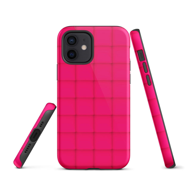 Load image into Gallery viewer, Squishy Pink Red Cubic Colorful iPhone Case Double Layer Impact Resistant Tough 3D Wrap Matte or Glossy Finish CREATIVETECH