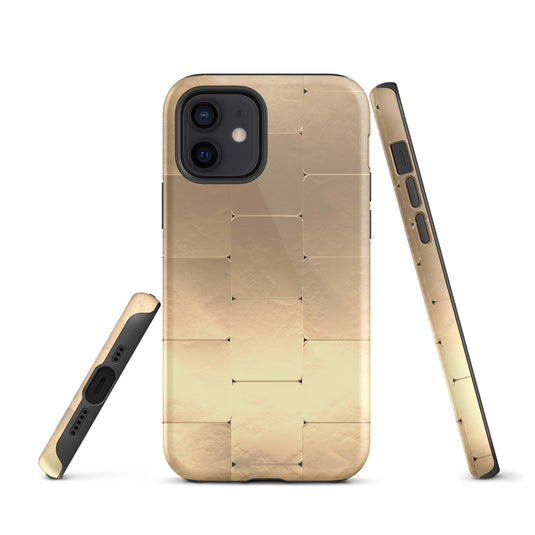 Gold Metal iPhone Case Double Layer Impact Resistant Tough 3D Wrap Matte or Glossy Finish CREATIVETECH