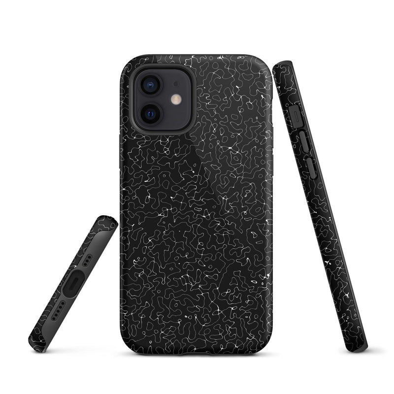 Load image into Gallery viewer, Black White Pattern Colorful Hardshell iPhone Case Double Layer Impact Resistant Tough 3D Wrap Matte or Glossy Finish CREATIVETECH