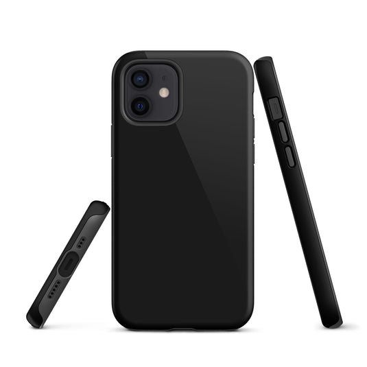 Plain Color Black Double Layer iPhone Case 3D Wrap CREATIVETECH